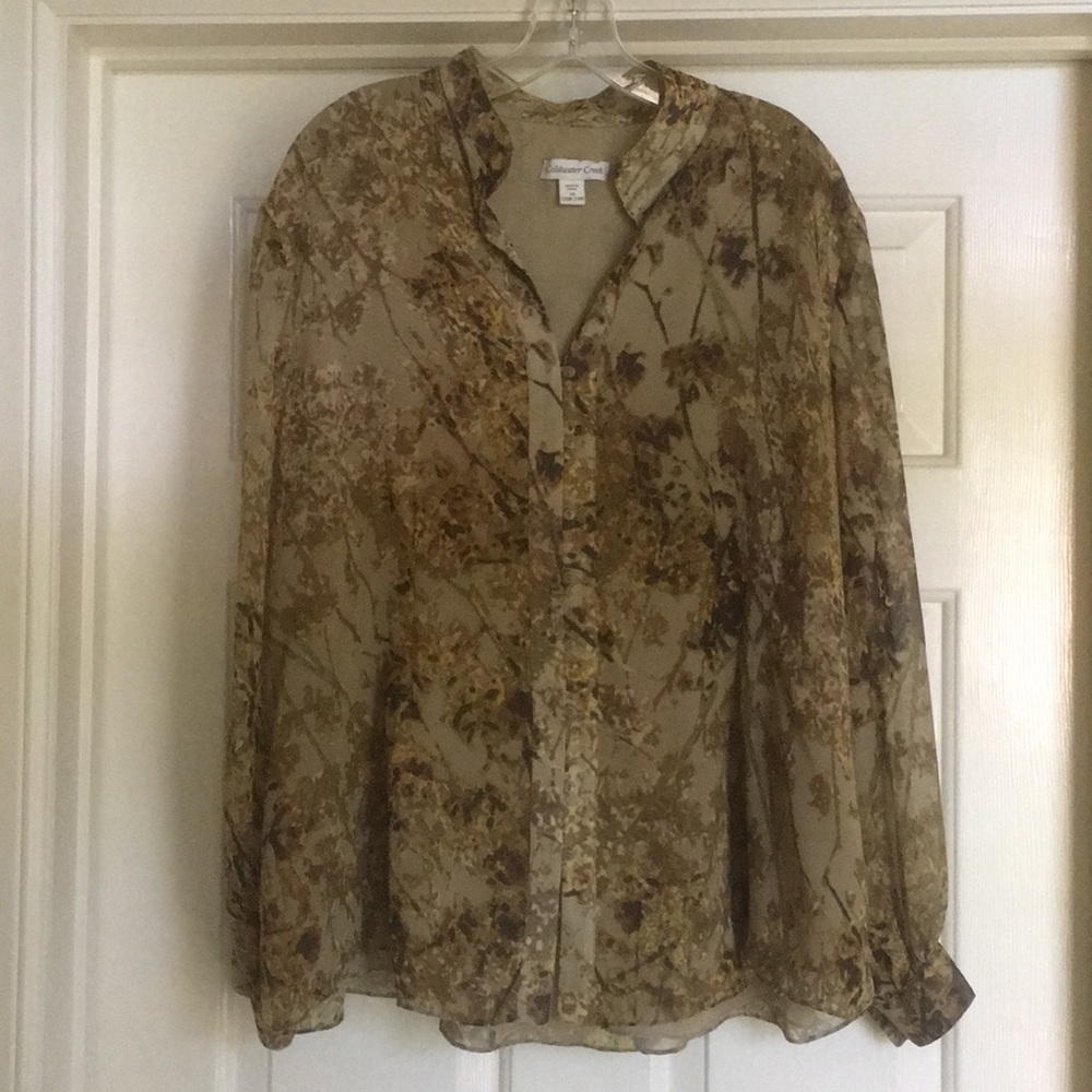 Coldwater Creek Sheer Sleeved Blouse